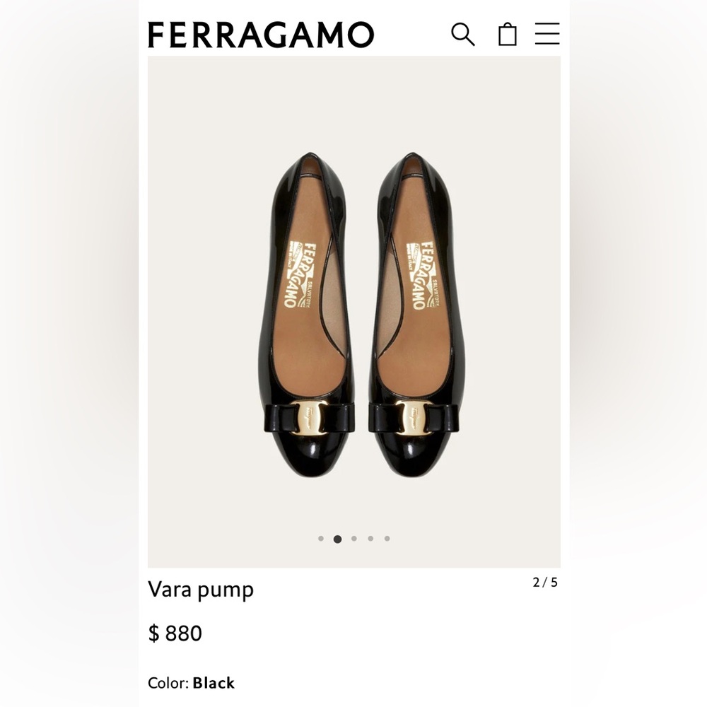 Ferragamo Vara pump in black - size 5.5 - Picture 8 of 8